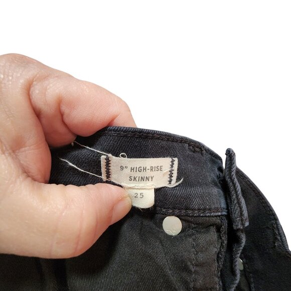 Madewell Womens 9" High-Rise Skinny Jeans Size 25 Black Denim - Picture 3 of 4